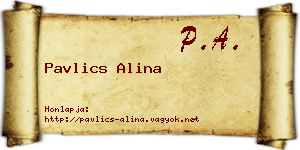 Pavlics Alina névjegykártya